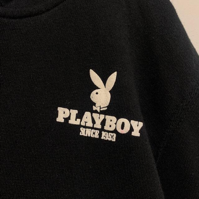 PLAYBOY(プレイボーイ)のPLABOY プレイボーイ　ジップアップパーカー黒　レディースLサイズ　薄手 レディースのトップス(パーカー)の商品写真