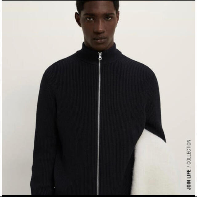 ZARA - ZARA ドライバーズニット ジップアップカーディガン Lの ZARA - ZARA ドライバーズニット ジップアップカーディガン Lの