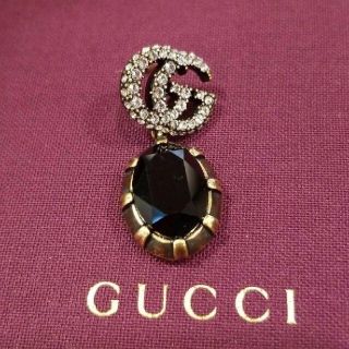 グッチ(Gucci)のGUCCI クリスタル付き ダブルG ピアス(ピアス)