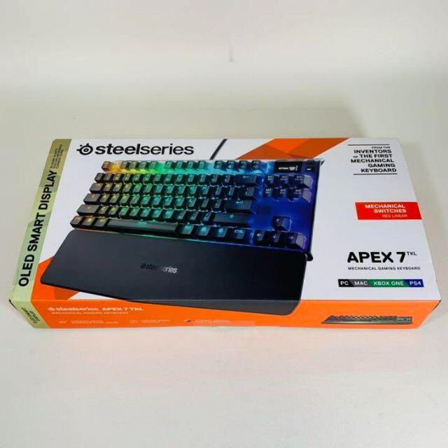 SteelSeries ゲーミングキーボード 赤軸 有線 日本語配列 有機ELディスプレイ搭載 Apex Red Switch 6463 