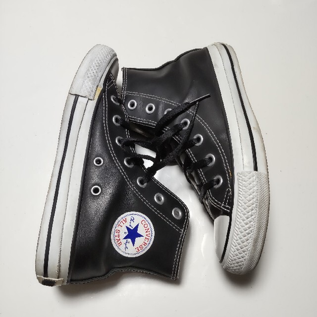 CONVERSE(コンバース)のコンバース ハイカット スニーカー オールスター レザー 本革 黒 ブラック レディースの靴/シューズ(スニーカー)の商品写真