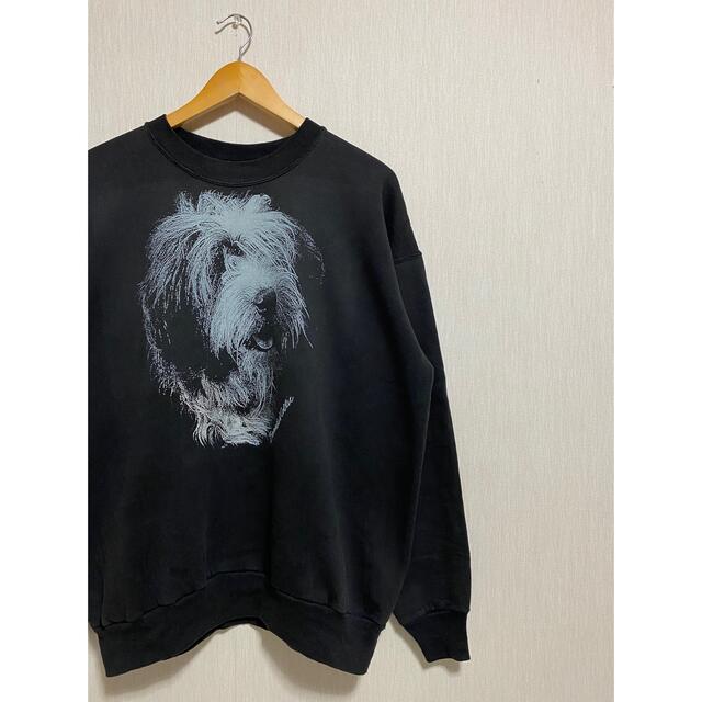 90s 犬 プリント スウェット dog vintage ヴィンテージ レア 黒