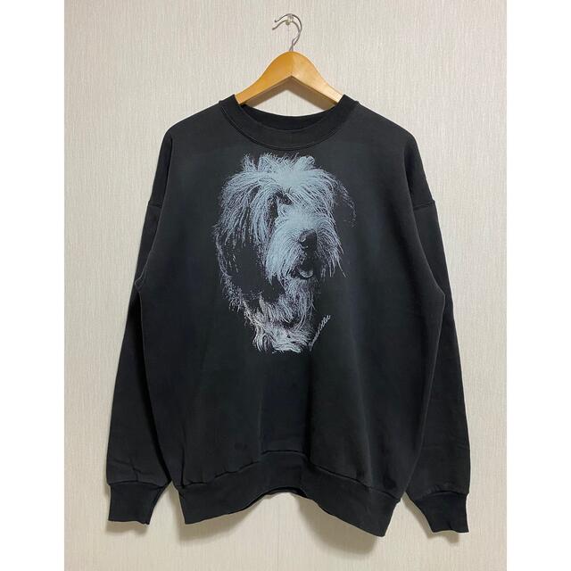 90s 犬 プリント スウェット dog vintage ヴィンテージ レア 黒