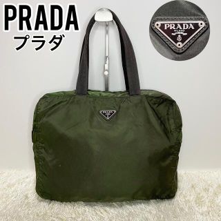 プラダ(PRADA)のPRADA プラダ　ハンドバッグ　カーキ　ナイロン　手提げ　トートバッグ 緑(ハンドバッグ)