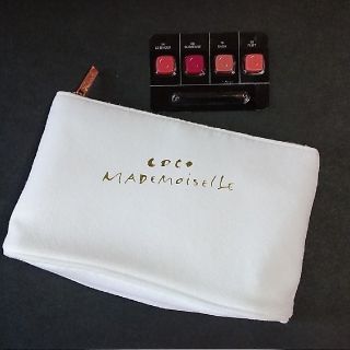 シャネル(CHANEL)の送込 ココ マドモアゼル ポーチ 白 シャネル coco リップ ノベルティ(ポーチ)