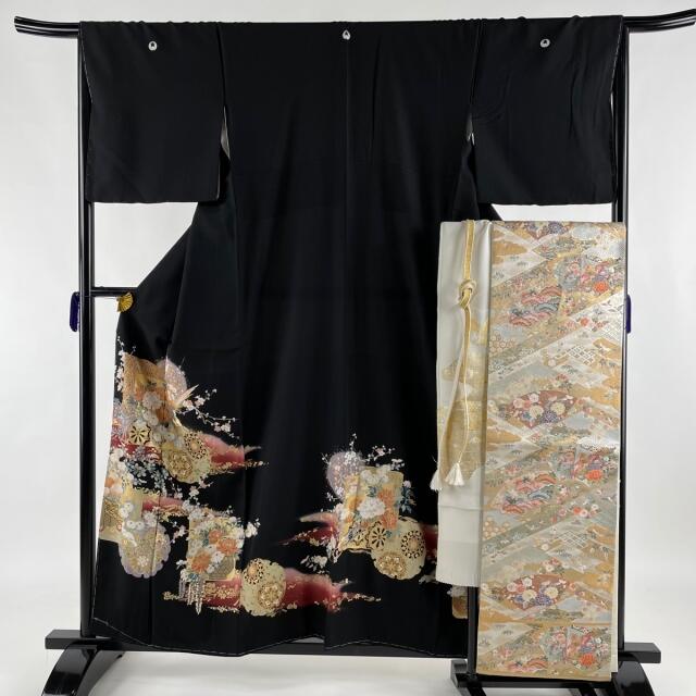 黒留袖 美品 秀品 身丈158cm 裄丈65cm 正絹 【中古】 新作グッ 51.0