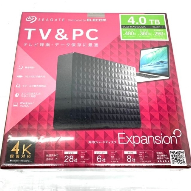 外付けHDD 4tb 　TV録画PCデータ保存に　SGD-MX040UBK スマホ/家電/カメラのPC/タブレット(PC周辺機器)の商品写真