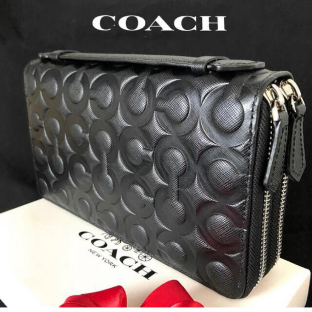 COACH(コーチ)の新品コーチ ダブルジップ オプアート ダブルファスナー オーガナイザー 長財布 メンズのファッション小物(長財布)の商品写真