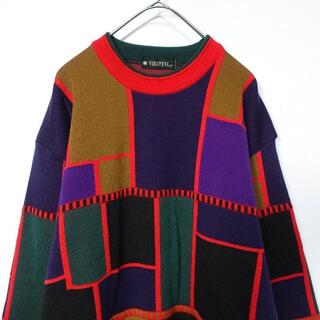 マルチカラー デザイン vintage ニット セーター(ニット/セーター)