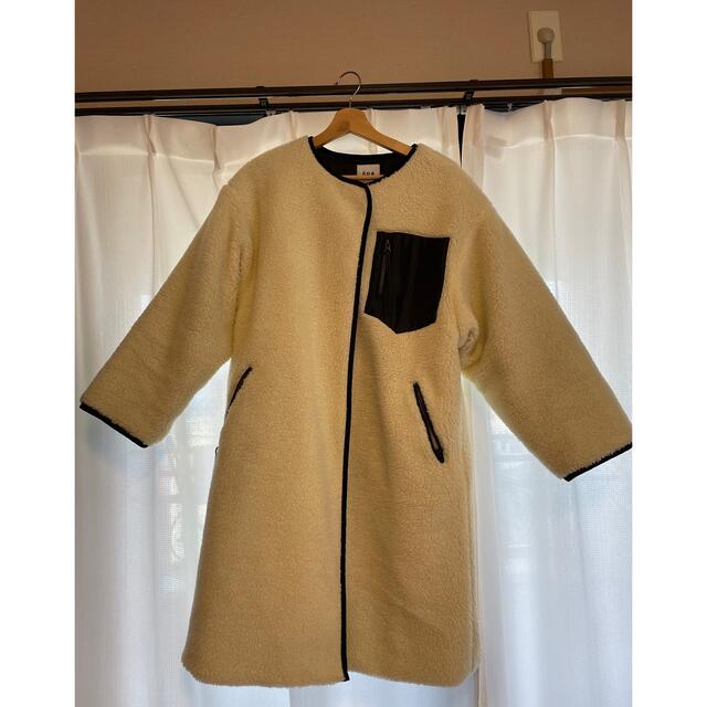 epa エパ　reversible coat WHT×BLK ボアコートロングコート