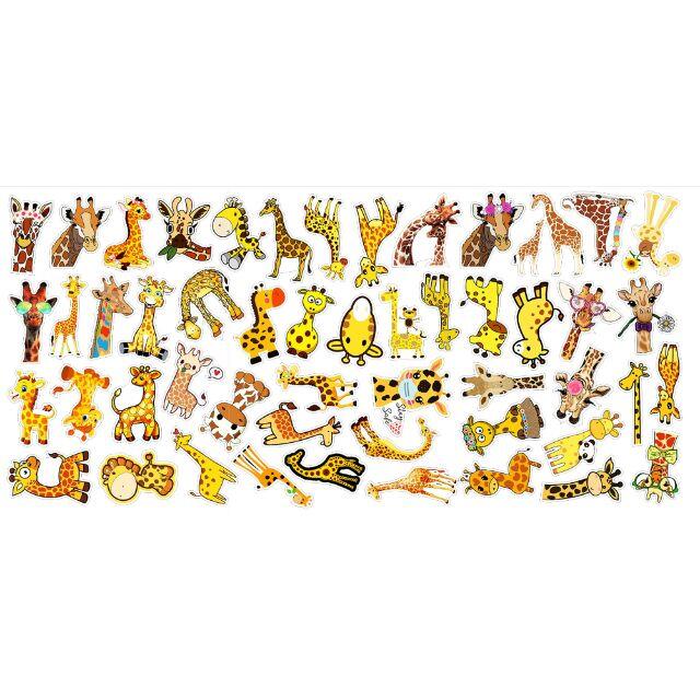 キリン きりん 防水ステッカー シール ５０枚セット ks2 エンタメ/ホビーのおもちゃ/ぬいぐるみ(キャラクターグッズ)の商品写真