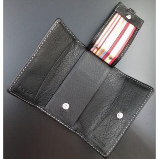 ポールスミス(Paul Smith)の大人気！新品箱なし ポールスミス 高級牛革使用 4連キーケース 黒(キーケース)