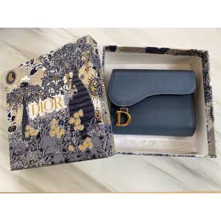 ディオール(Dior)のDIOR  コンパクトウォレット　くすみブルー(財布)