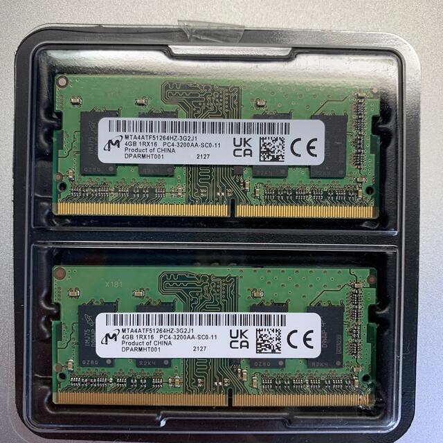 micron メモリ ノートパソコン用 4GB×2 スマホ/家電/カメラのPC/タブレット(PCパーツ)の商品写真