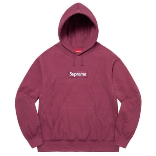supreme box logo hooded L PLUM プラム