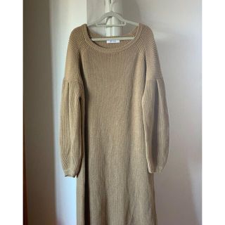 マウジー(moussy)の【mossy】Uネックバブルニットワンピース(ひざ丈ワンピース)