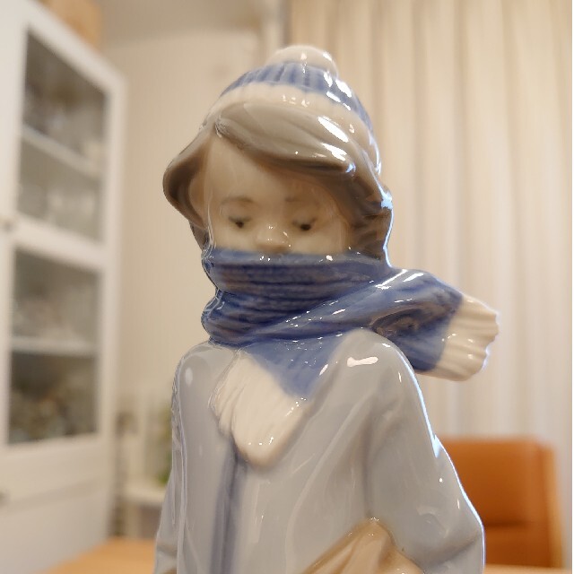 極美品 絶版】LLADRO リヤドロ No.5220『寒い日 少年と犬』の 極美品 絶版】LLADRO リヤドロ No.5220『寒い日 少年と犬』の