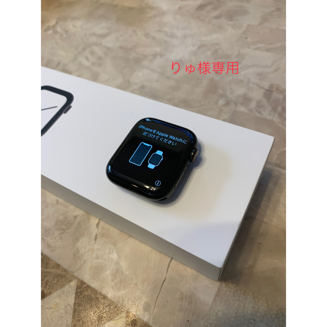 AppleWatch Series4 (セルラーモデル)44mm ステンレス黒腕時計(デジタル)