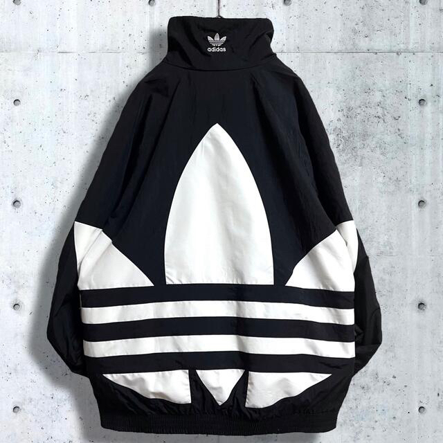 帯電防止処理加工 adidas アディダス BIG TREFOIL TRACK TOP 白黒