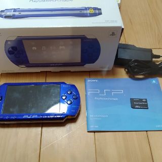 プレイステーションポータブル(PlayStation Portable)のPSP-1000 メタリックブルー　お家時間に◎(携帯用ゲーム機本体)