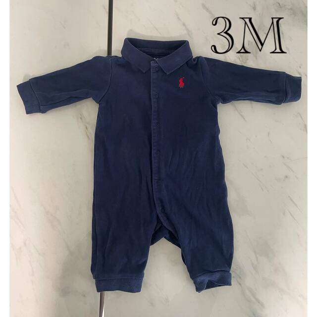 Ralph Lauren(ラルフローレン)のラルフローレン　ロンパース　カバーオール　3M ネイビー キッズ/ベビー/マタニティのベビー服(~85cm)(カバーオール)の商品写真