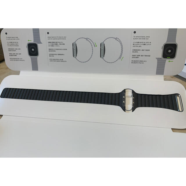 Apple Watch バンド　純正　レザーループ　ブラック　44mm