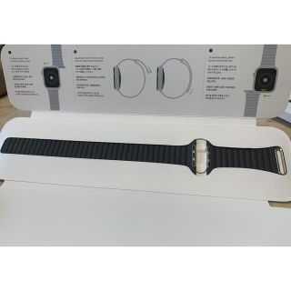 アップル(Apple)のApple Watch バンド　純正　レザーループ　ブラック　44mm (ラバーベルト)