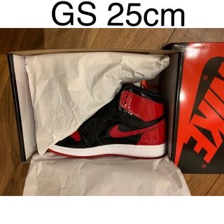 ナイキ(NIKE)のNIKE AIR JORDAN 1 PATENT BRED GS 25cm(スニーカー)