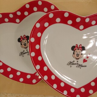 ディズニー(Disney)のミニー ドットハートプレート 二枚セット(食器)