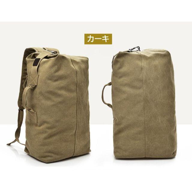 ドラム バッグ 35L ミリタリーバッグ カーキ リュックサック 帆布 メンズのバッグ(ドラムバッグ)の商品写真