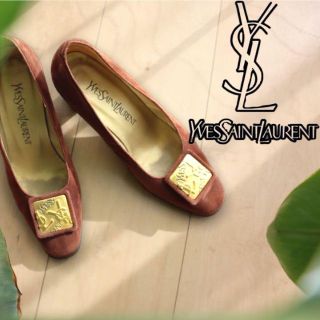 未使用 イヴサンローラン YSL パンプス ヴィンテージ レトロ グリーン 35