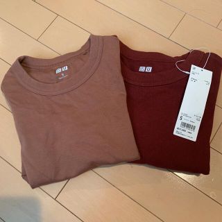 ユニクロ(UNIQLO)のユニクロ　Tシャツ　エンジ1枚(Tシャツ(半袖/袖なし))