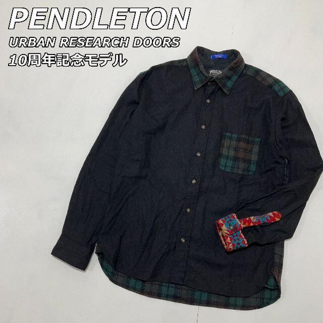 PENDLETON DOORS コラボ ネイティブ チェック 長袖 ウールシャツ