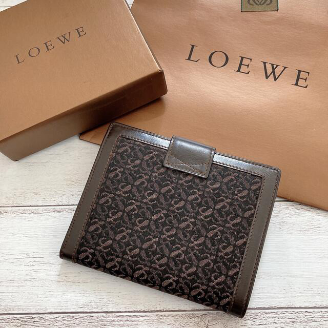 【極美品】LOEWE ロエベ アナグラム 総柄 折り財布 コンパクト財布