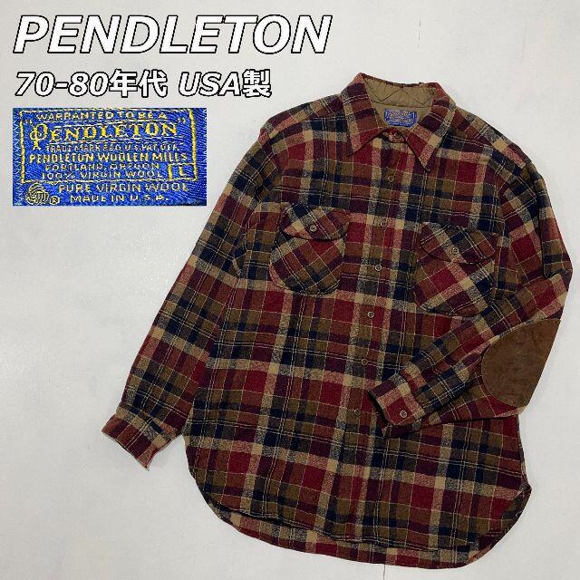 PENDLETON   年代 PENDLETON USA製 チェック柄 ウールシャツ 長袖