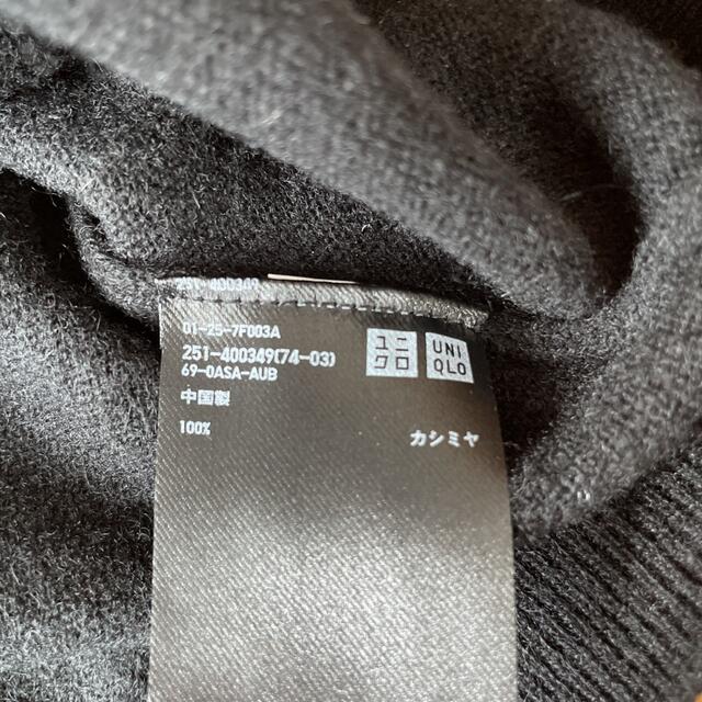 UNIQLO(ユニクロ)のカシミヤ100% Vネックニット セーター　黒　S レディースのトップス(ニット/セーター)の商品写真