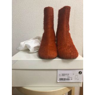 マルタンマルジェラ(Maison Martin Margiela)のMaison Margiela マルジェラ　ハラコ　オレンジ　ブーツ　サイズ35(ブーツ)