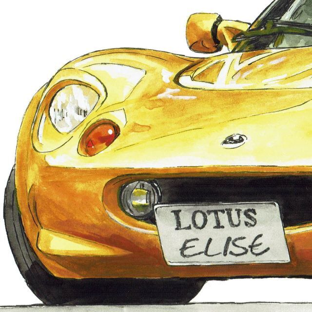 LOTUS(ロータス)のGC-555ロータスエリーゼ限定版画サイン有額装済作家 平右ヱ門 エンタメ/ホビーの美術品/アンティーク(絵画/タペストリー)の商品写真