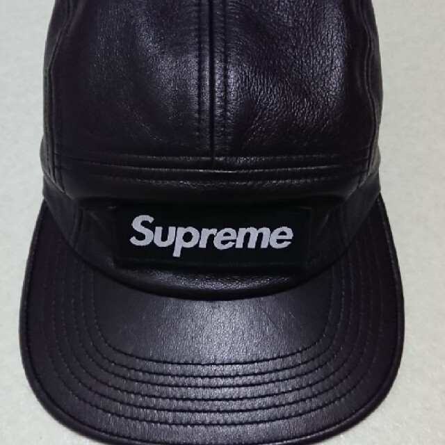 最終値下げ★希少★Supreme Leather Camp Cap★black