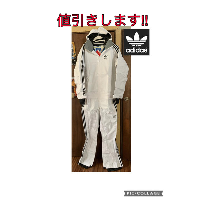 adidas(アディダス)の☆値引きしました！☆adidas アディダス2L ONE PIECE 白 スポーツ/アウトドアのスノーボード(ウエア/装備)の商品写真