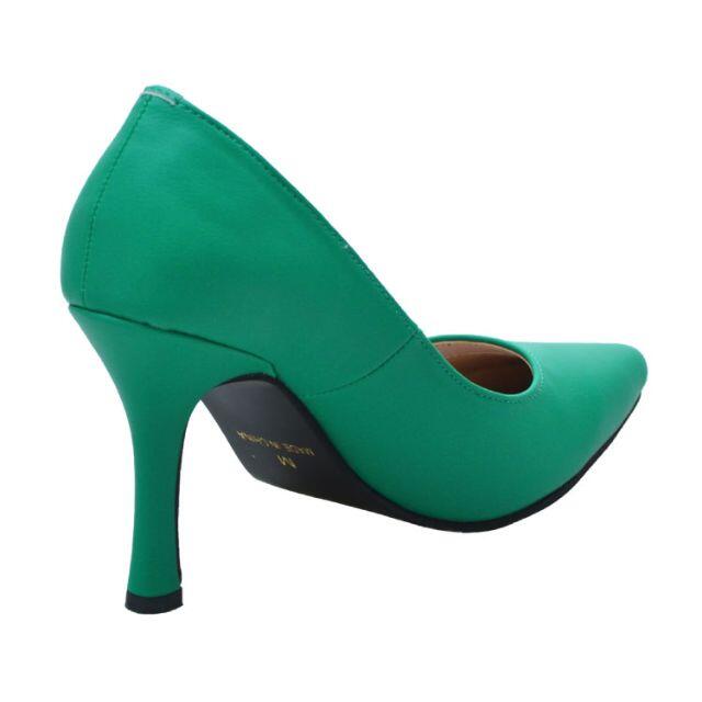 グリーン とんがりパンプス Lサイズ すごく履き易い レディースの靴/シューズ(ハイヒール/パンプス)の商品写真