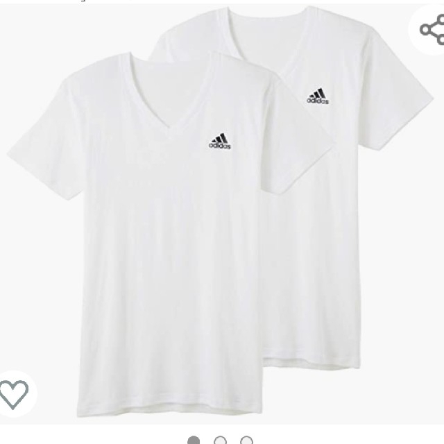 adidas(アディダス)の新品！[アディダス] Tシャツ Vネック 2枚組 メンズ ホワイト L メンズのトップス(Tシャツ/カットソー(半袖/袖なし))の商品写真