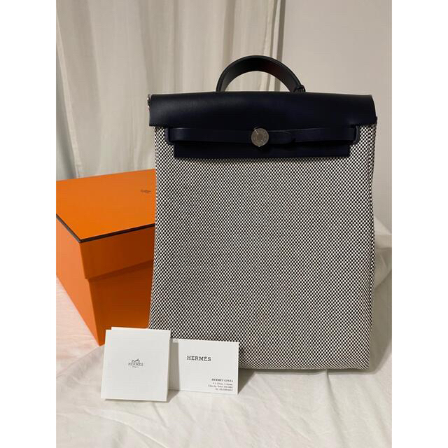 エルメスエールバッグキャンバスレザーリュックサック　HERMES