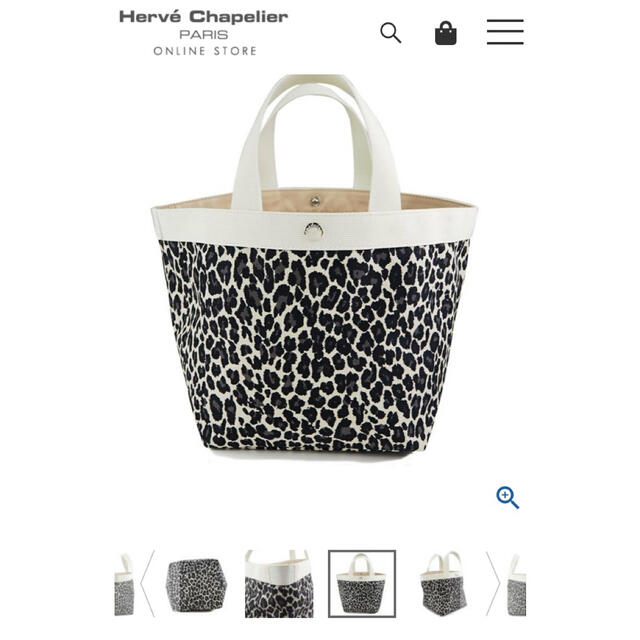 Herve Chapelier(エルベシャプリエ)のエルベシャプリエ パンサー　イヴォワール　ブランタグ　限定 レディースのバッグ(トートバッグ)の商品写真