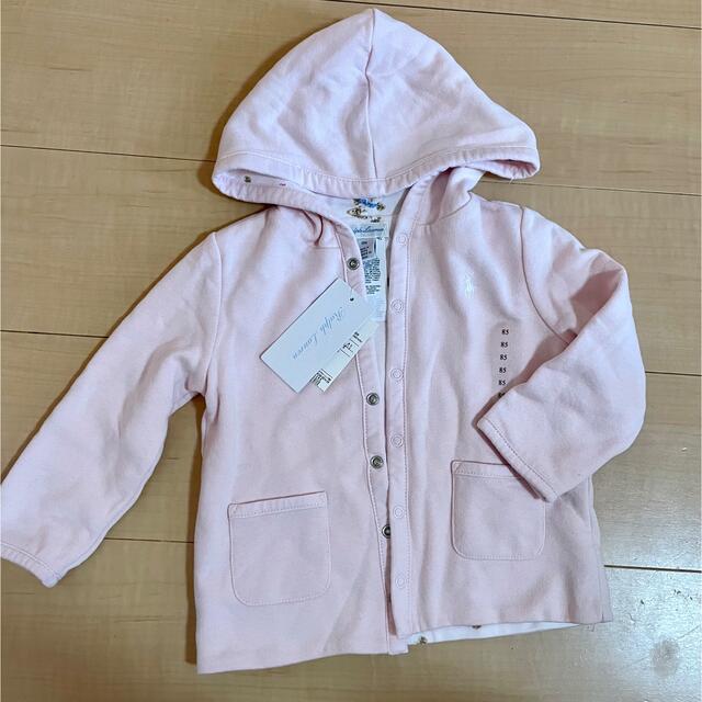 POLO RALPH LAUREN(ポロラルフローレン)のラルフローレンピンククマ柄パーカー キッズ/ベビー/マタニティのベビー服(~85cm)(ジャケット/コート)の商品写真