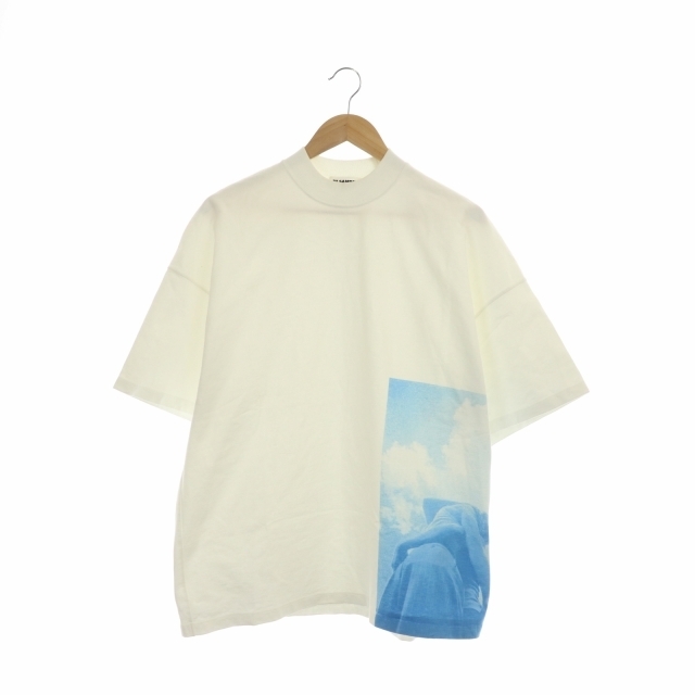 Jil Sander(ジルサンダー)のジルサンダー JIL SANDER 2018年製 カットソー XS 白 青 メンズのトップス(Tシャツ/カットソー(半袖/袖なし))の商品写真