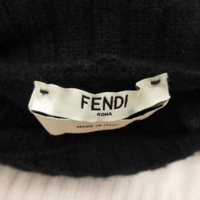 FENDI(フェンディ)のフェンディ 長袖 タートルネック ニット セーター ロゴ カシミヤ混 40 白 レディースのトップス(ニット/セーター)の商品写真