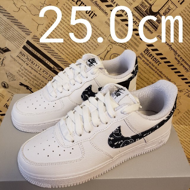 NIKE - 25.0㎝ ナイキ ウィメンズ エアフォース 1 ペイズリー ブラック