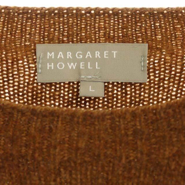 MARGARET HOWELL(マーガレットハウエル)のマーガレットハウエル ニット セーター 長袖 カシミヤ混 L 茶 ブラウン メンズのトップス(ニット/セーター)の商品写真