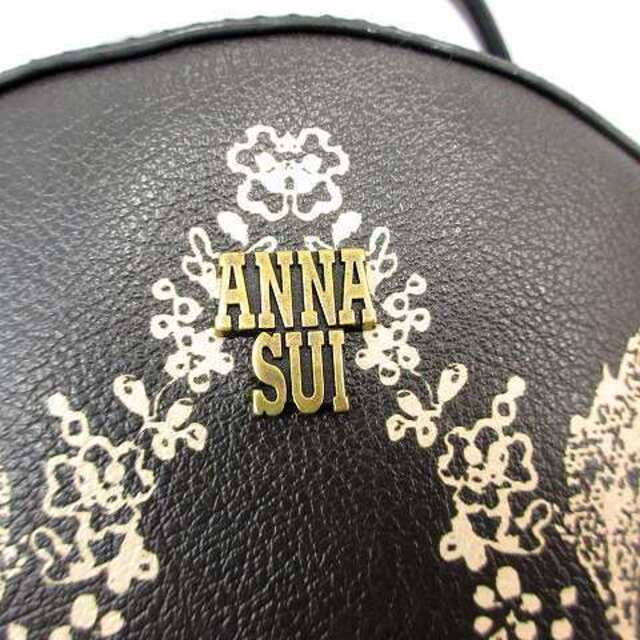 ANNA SUI(アナスイ)のアナスイ リュックサック デイパック レザー 総柄 黒 ベージュ レディースのバッグ(リュック/バックパック)の商品写真